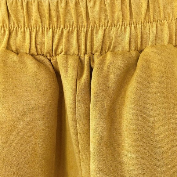PRETTYLITTLETHING Mustard Yellow Faux Suede Pocket Detail Jacket + Shorts SZ 2 - Picture 13 of 16
